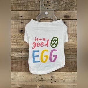 I’m A Good Egg (M) Easter White Dog Cat T Shirt Cotton Dress Up Pet Costume NEW